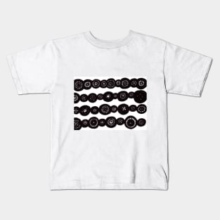 Abstract Black And White Circles Kids T-Shirt